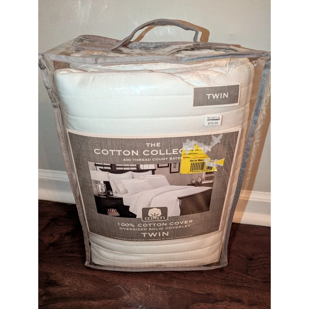 Bed, Bath & Beyond Cotton Company 100% Cotton Twin Oversized Coverlet White